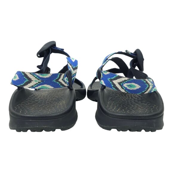 Chaco Classic Sport Sandals Womens Size 12 Blue Gray White Geometric Diamond Eco - Picture 5 of 11